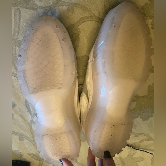 Cardi B Reebok Club B Shiny White Patent Leather & Translucent Shoes US 10 EU 41 - Picture 14 of 16